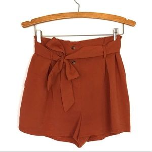 3/$25! Paper Bag Shorts Rust Orange